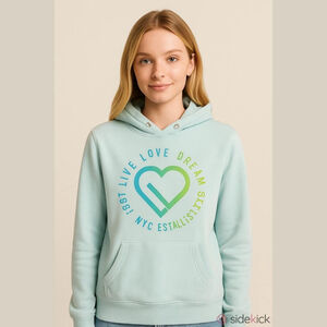 Junior's Live Love Dream Hoodie, M, Light Blue